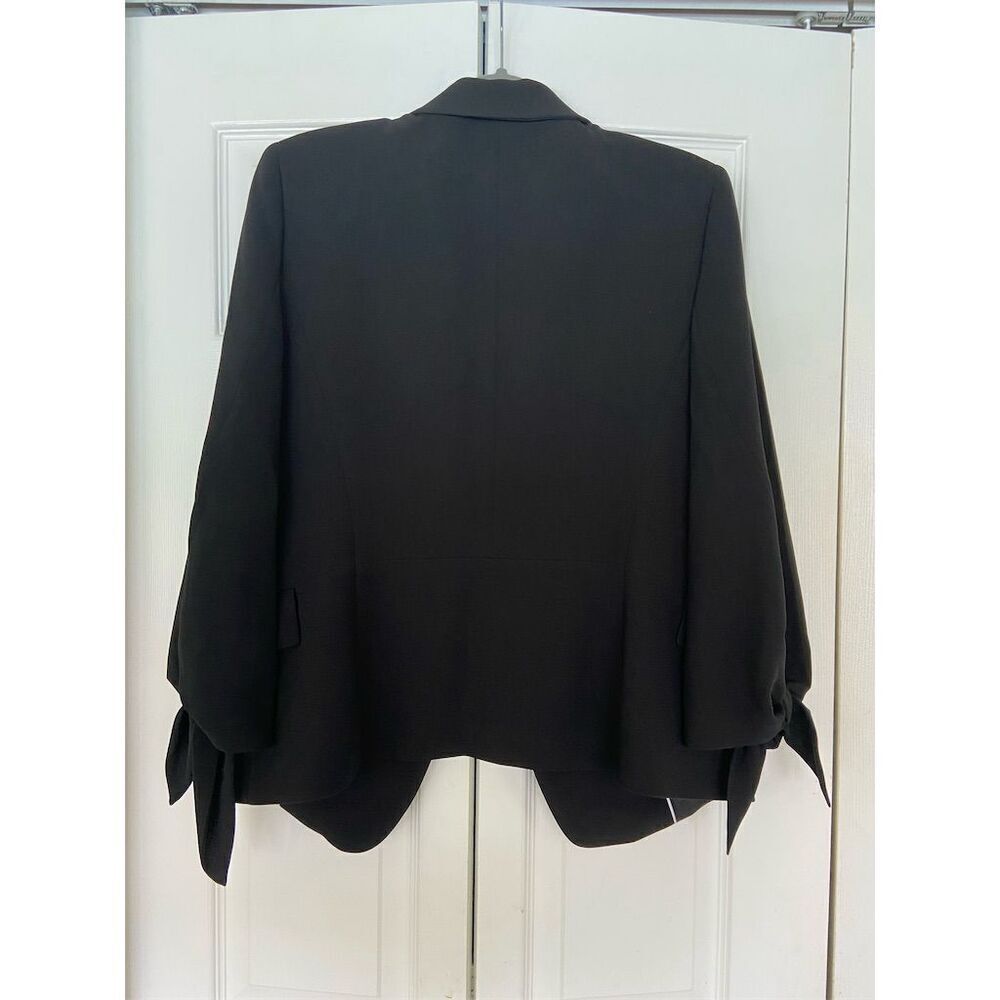 Lafayette 148 Women's Black Blazer Jacket Size M Open Front Fitted Silhouette - Picture 2 of 5